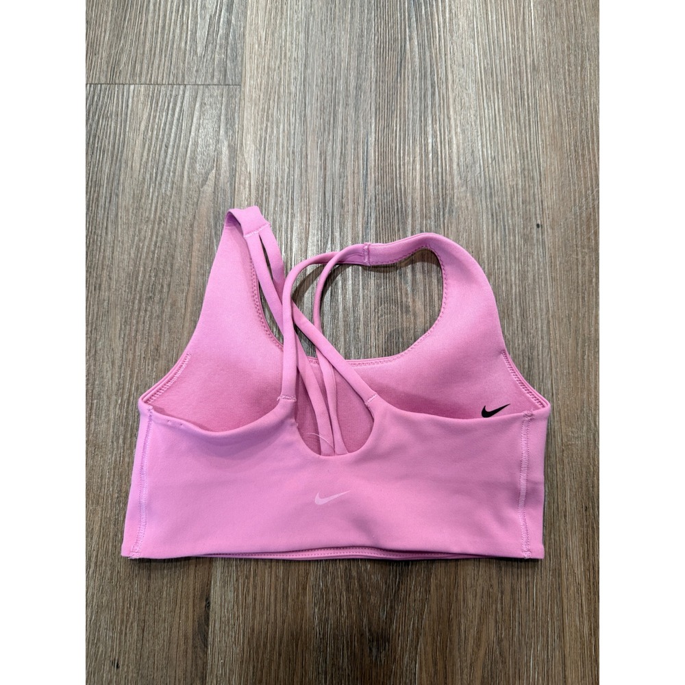 Nike One Dri-FIT Pink Strappy Back Sports Bra Medium Scoop Neck‎ Activewear